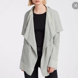 Allsaints Cotton Blend Grey Cardigan Sweater